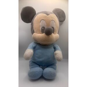 Vintage Disney Babies Mickey Mouse Plush‎ Stuffed Animal Blue Pajamas 11"
